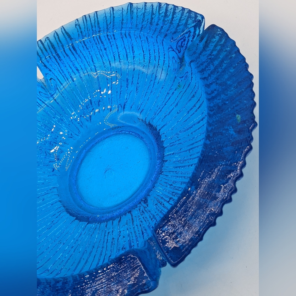 Vintage MCM Blenko 624 Sunburst Art Glass Ashtray - Picture 8 of 10